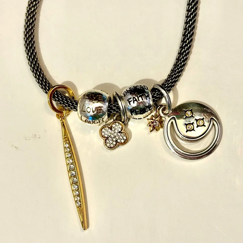 🆕 Brighton Contempo Ice Amulet charm in Gold icicle with clear crystals Retired